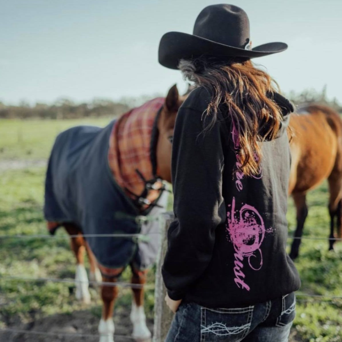 Back view Unisex Black Hoodie with Logo Pure Dust
