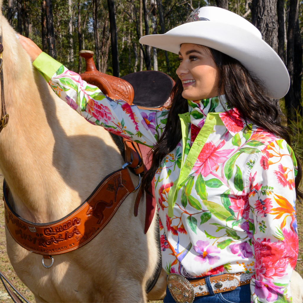 'Bush Blooms' Work Shirt women's Organic Cotton 