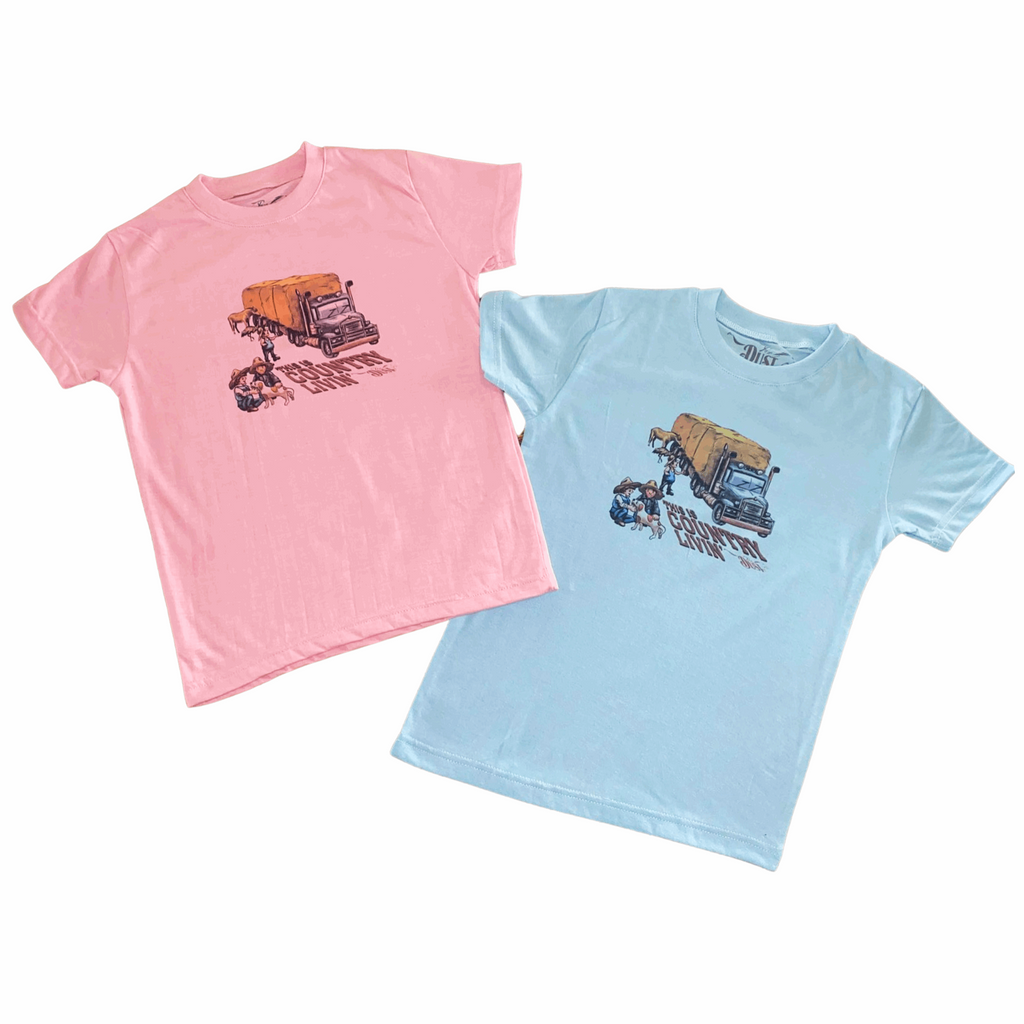 Kids T-Shirt 'This is Country Livin Pink'