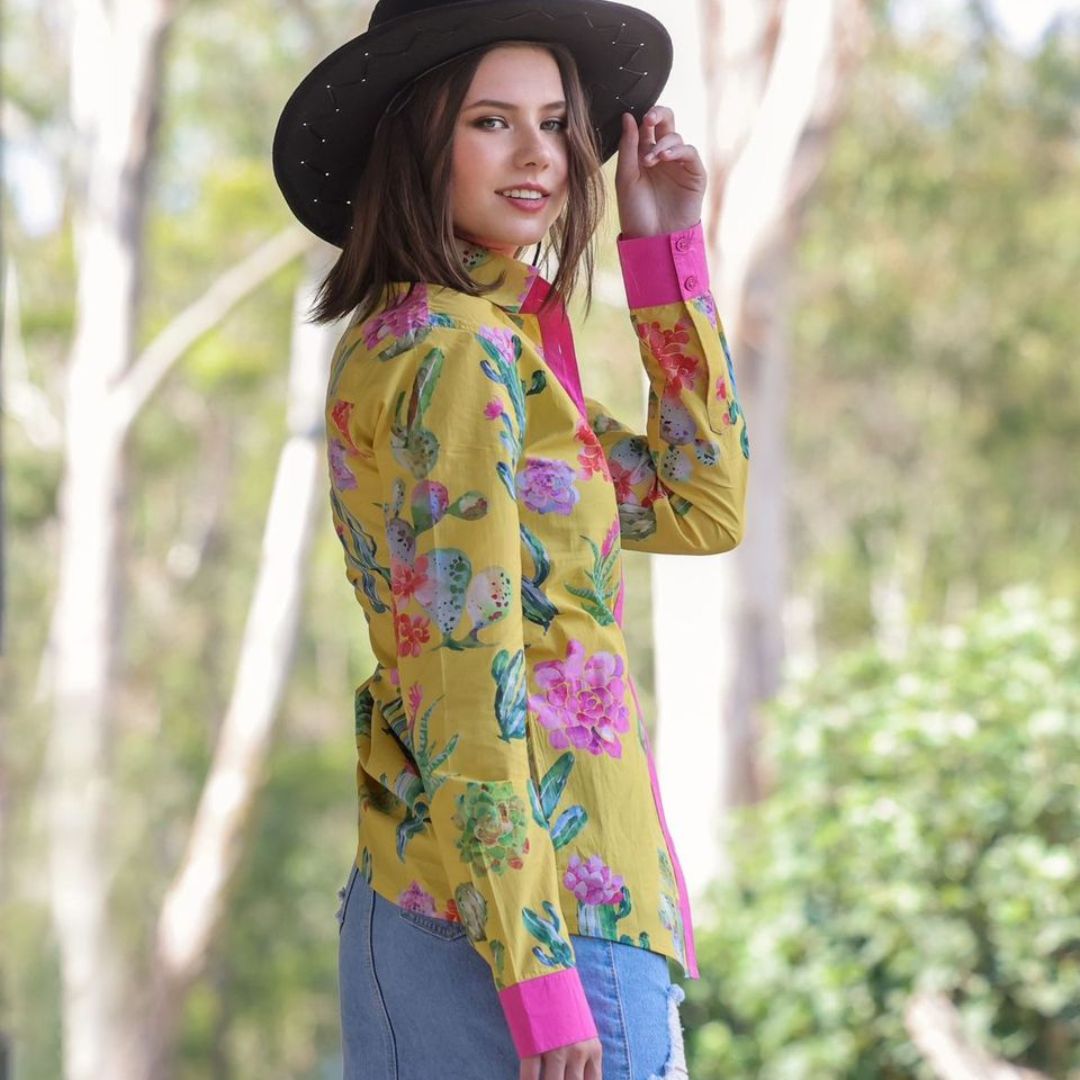 Cotton Shirt  'Sunny Yellow Polo Cut