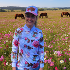 Petals & Ponies Girls Equestrian Shirt (White Collar and Cuffs)