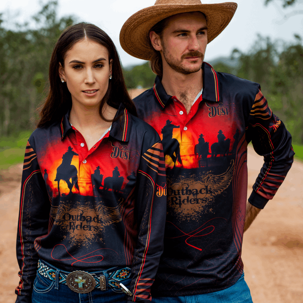 Unisex Fishing Shirts 'Outback Riders' Cute couples shirts! Pure Dust