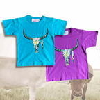 Kids Cotton Tee with Pure Dust Cactus Skull