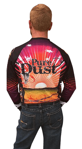 Unisex Jersey Back view  Pure Dust Orange Sunset