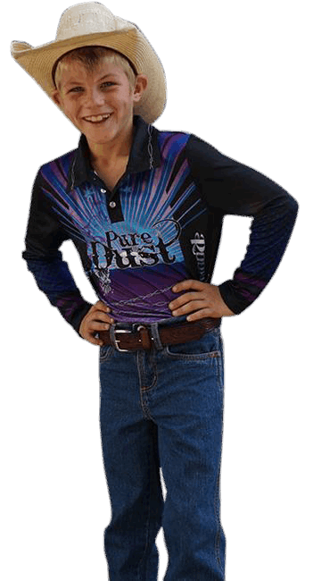 Kids Fishing Shirt Purple Sunset with SPF Pure Dust