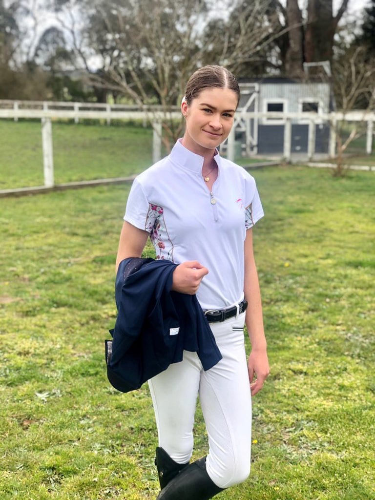 Equestrian Girls Short Sleeve Shirt 'Wildflower' - Pure Dust