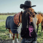 Back view Unisex Black Hoodie with Logo Pure Dust