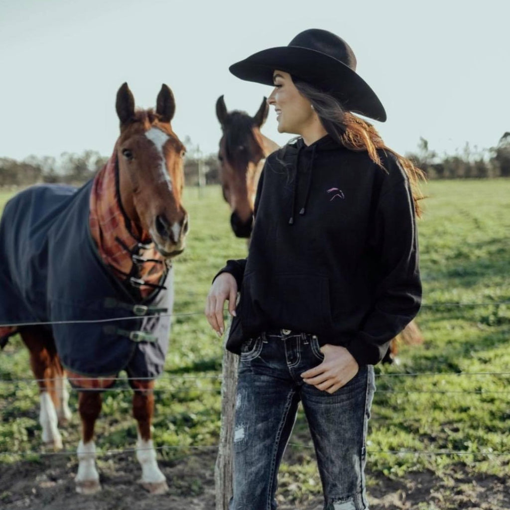 Unisex Black Hoodie with PP and Sleeve Logo Pure Dust 
