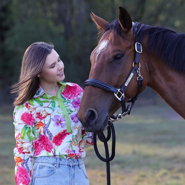 Ladies Light Cotton Bush Bloom Shirt 2