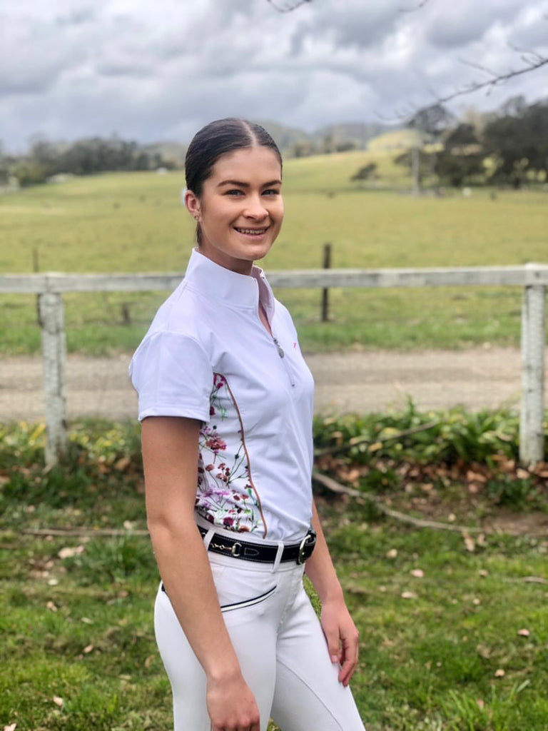 Equestrian Girls Short Sleeve Shirt 'Wildflower' - Pure Dust