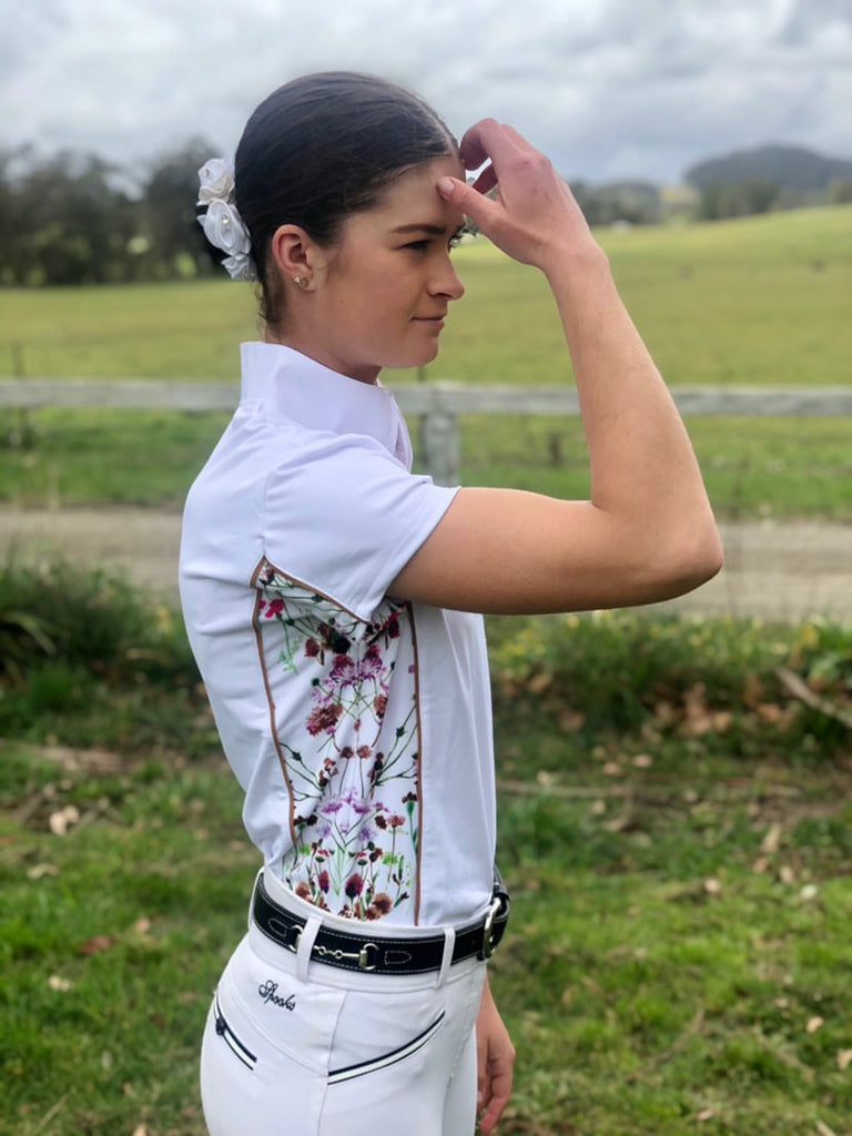 Equestrian Girls Short Sleeve Shirt 'Wildflower' - Pure Dust